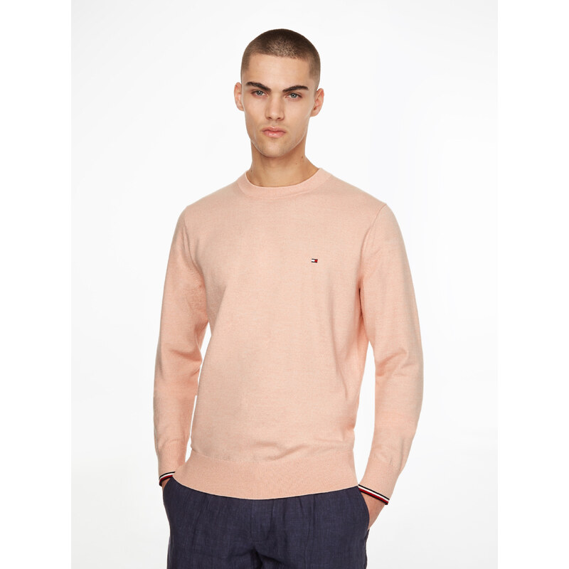 Tommy Hilfiger pánský lososový svetr