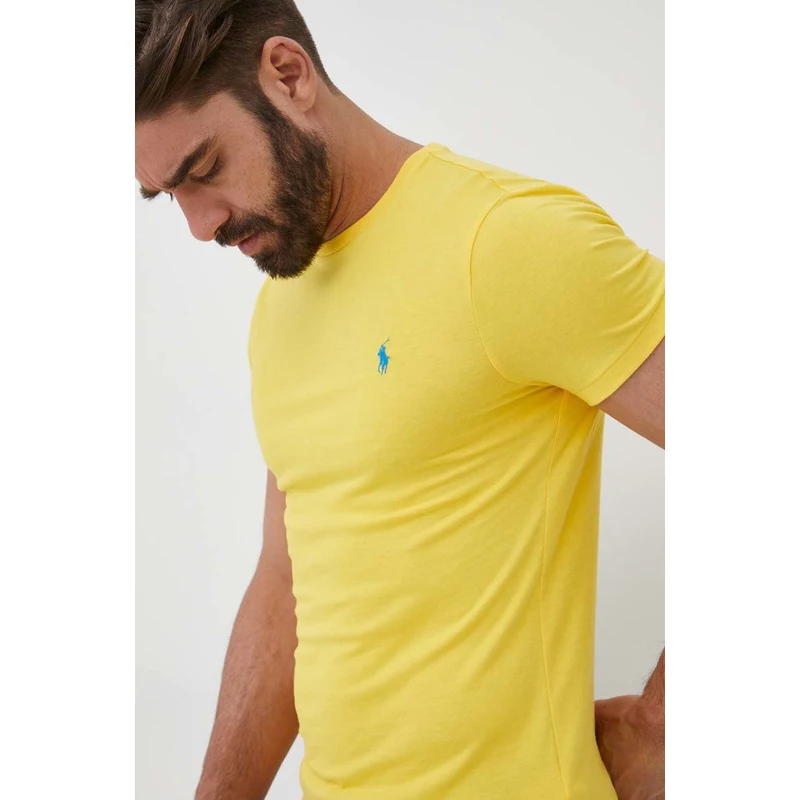 Bavlněné tričko Polo Ralph Lauren žlutá barva, hladký - GLAMI.cz