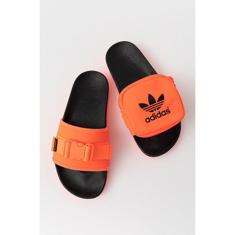 Pantofle adidas Originals GY1009 dámské, oranžová barva, GY1009-SOLRED