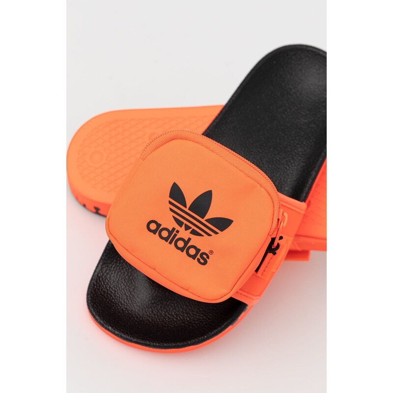 Pantofle adidas Originals GY1009 dámské, oranžová barva, GY1009-SOLRED