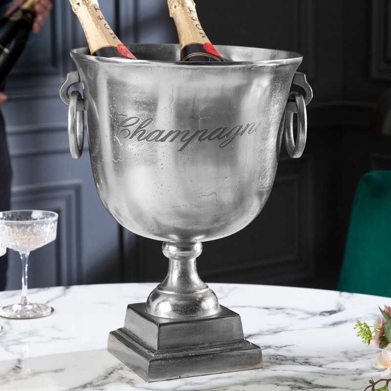 Moebel Living Stříbrná nádoba na chlazení šampaňského Champagne 32 cm