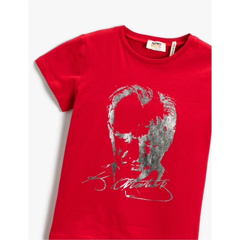 Koton Ataturk Printed T-Shirt Cotton