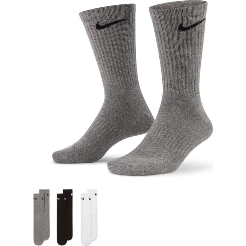 Nike Everyday Lightweight 3p Socks / Bílá, Černá, Šedá