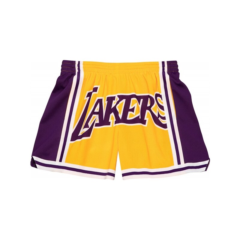 WMNS Mitchell & Ness Los Angeles Lakers Big Face 3.0 Shorts / Žlutá, Fialová / XL