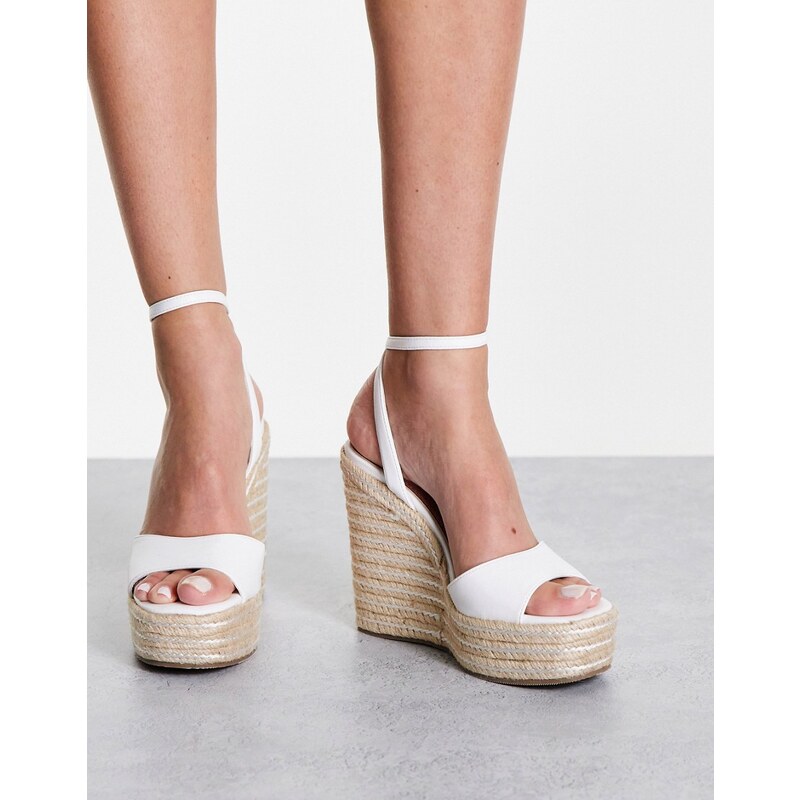 ASOS DESIGN Tasha espadrille wedges in white