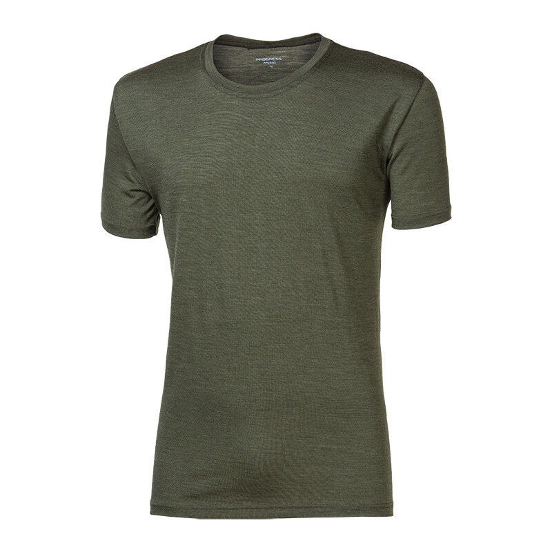 Pánské merino triko PROGRESS Original Merino khaki