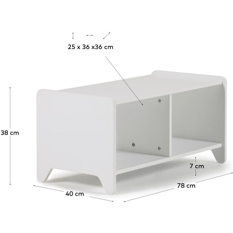 Bílá lakovaná komoda na úložné boxy Kave Home Nunila 78 x 40 cm