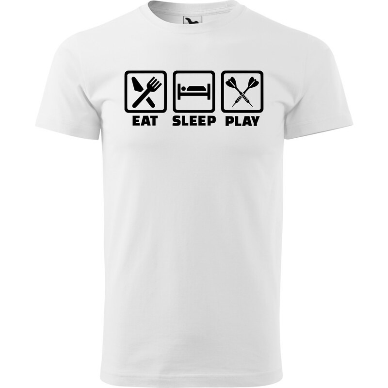 Fenomeno Pánské tričko - Eat sleep šipky - bílé