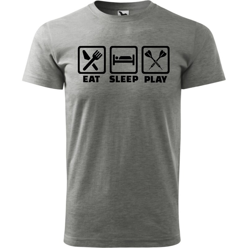 Fenomeno Pánské tričko - Eat sleep šipky - šedé
