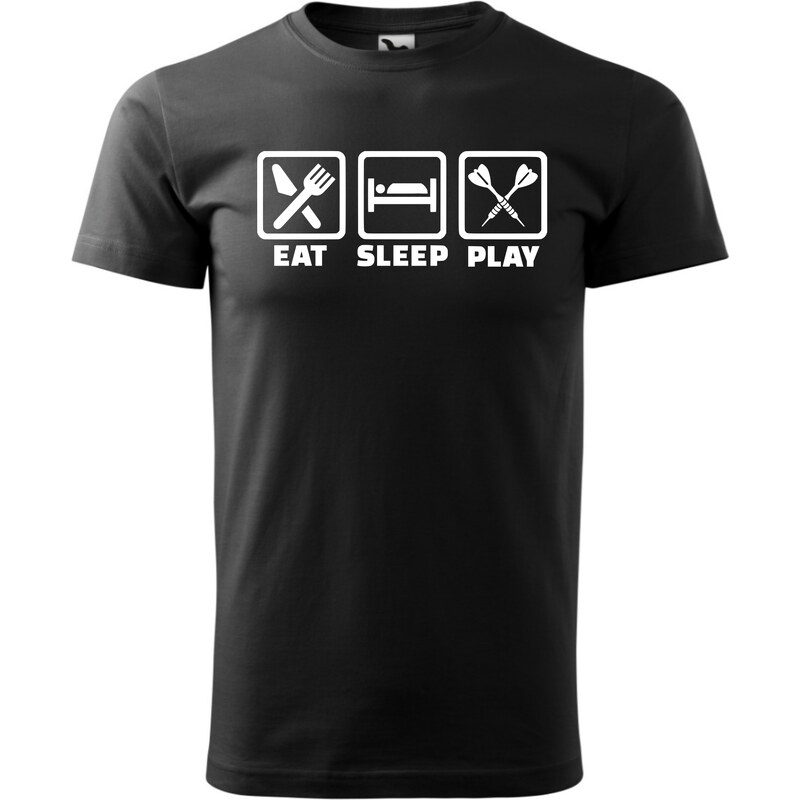 Fenomeno Pánské tričko - Eat sleep šipky - černé