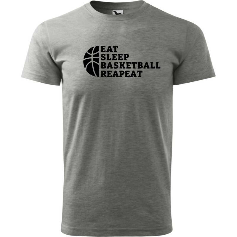 Fenomeno Pánské tričko - Eat sleep basketball - šedé