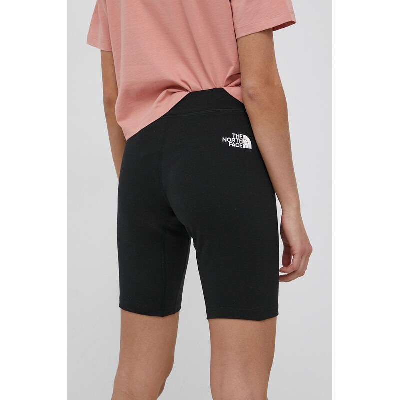 Kraťasy The North Face dámské, černá barva, s potiskem, high waist, NF0A7ZGJJK31