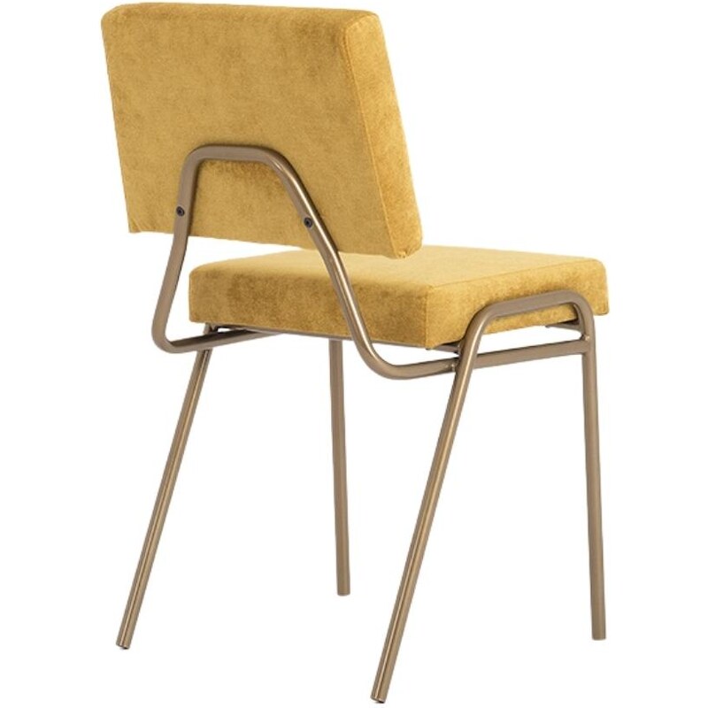 Nordic Design Žlutá látková jídelní židle Jim