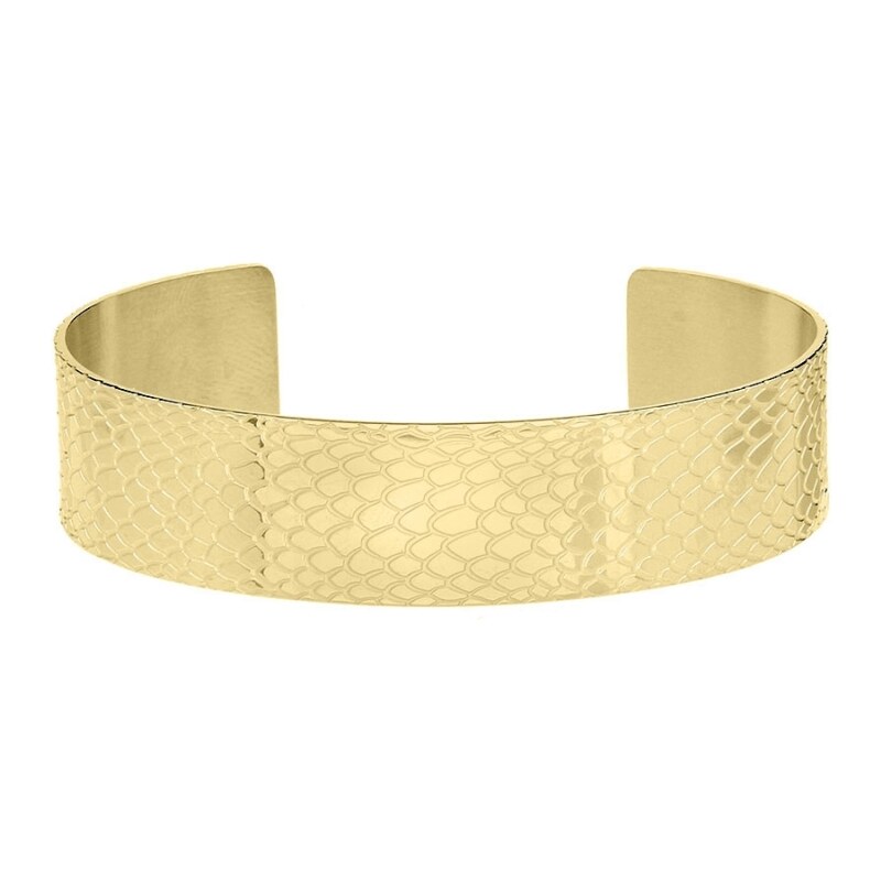 Manoki Pevný bangles náramek Regina Gold - chirurgická ocel, hadí vzor 65937531
