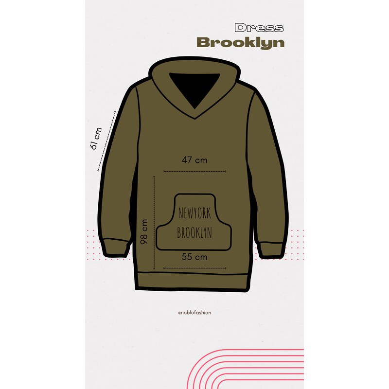 Kesi Šaty mikinové Brooklyn khaki Barva: Khaki, Velikost: One size