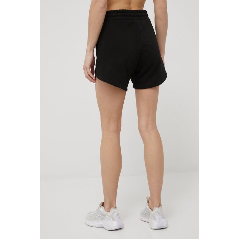 Kraťasy Puma Essentials dámské, černá barva, hladké, high waist, 848339