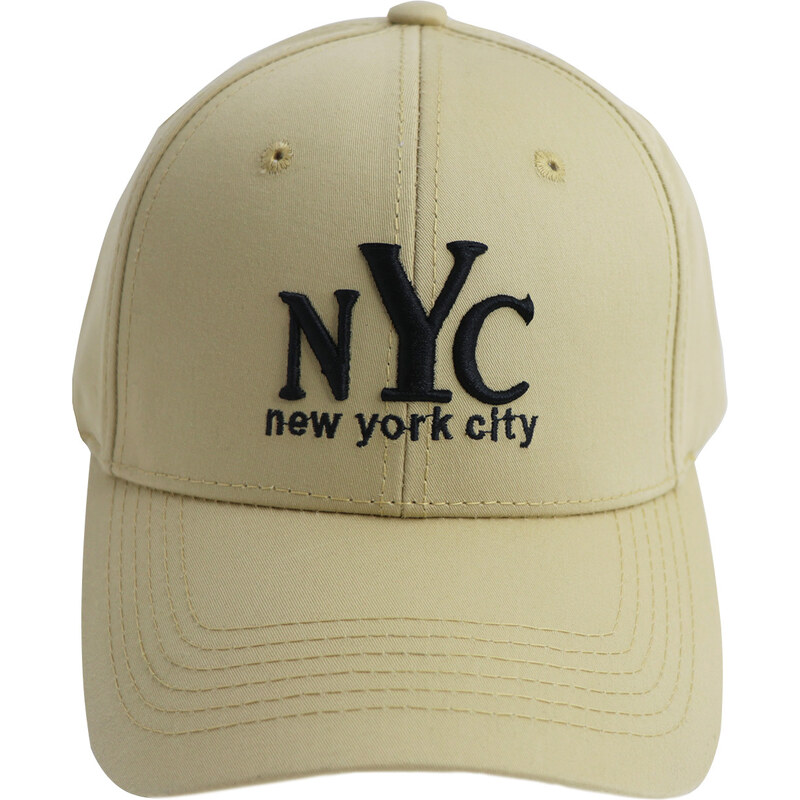 Biju Dámská stylová kšiltovka s potiskem New York City - krémově hnědé barvy 9001405-5
