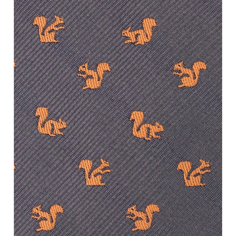 BUBIBUBI Šedá kravata s veverkami