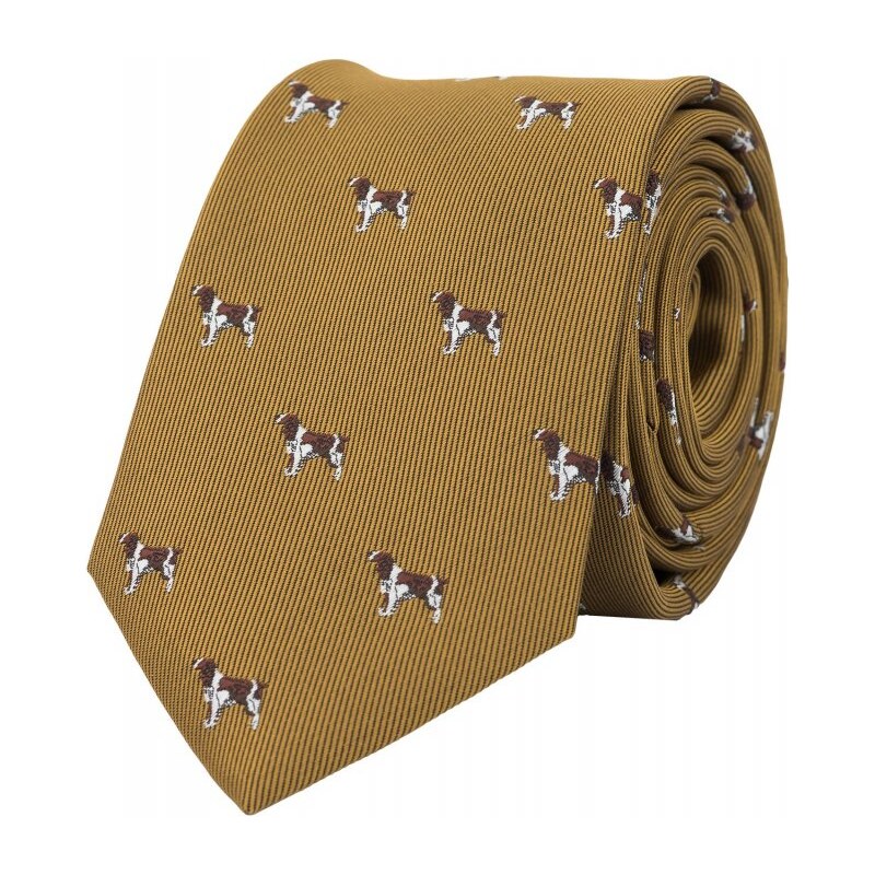 BUBIBUBI Žlutá kravata se psy