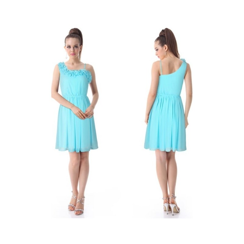 Ever Pretty světle modré asymetrické společenské šaty Erika