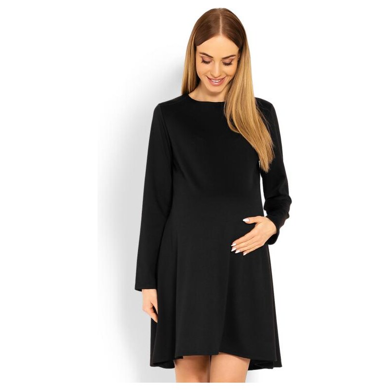 ProMamku Těhotenské černé šaty s volným střihem