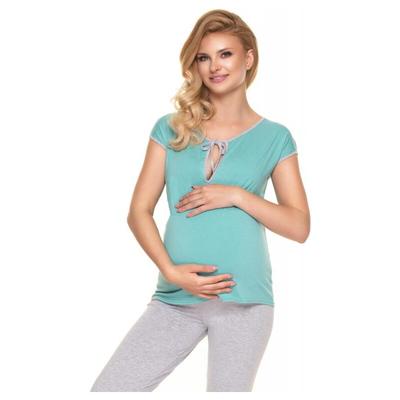 ProMamku Mátové dvoudílné těhotenské a kojící pyžamo