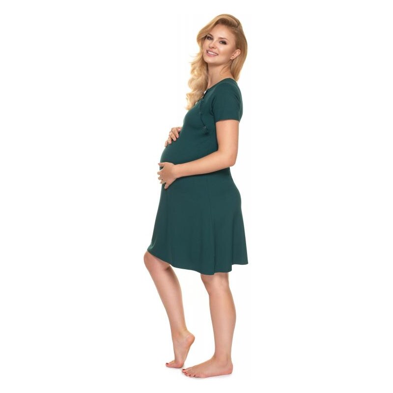 ProMamku Zelená noční košile s mašličkou pro těhotné