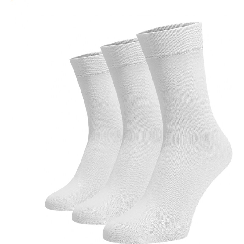 Benami Zvýhodněný set 3 párů bambusových vysokých ponožek - bílé
