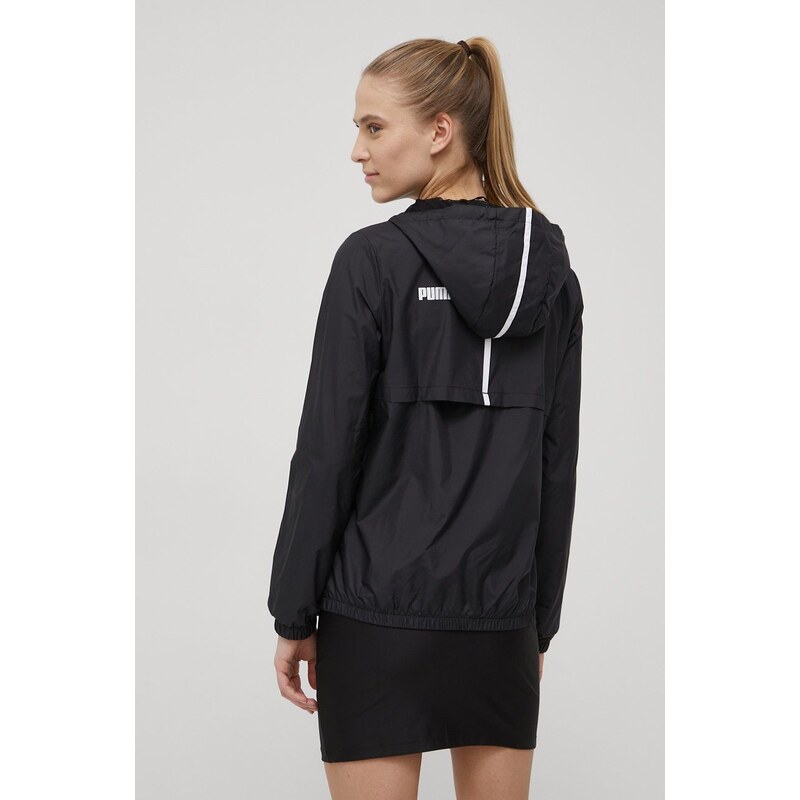 Větrovka Puma Essentials Solid černá barva, přechodná, 847494