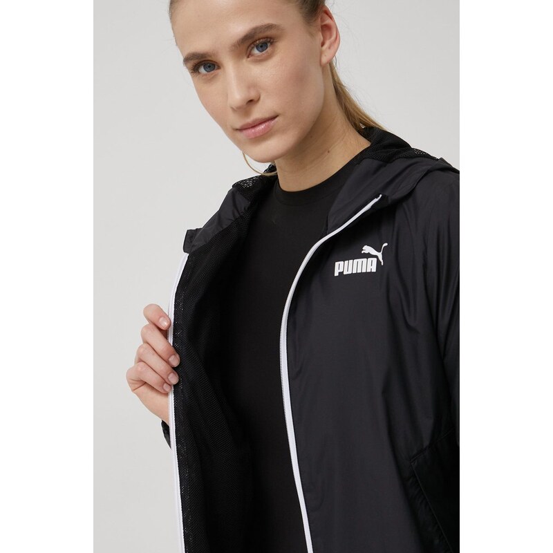 Větrovka Puma Essentials Solid černá barva, přechodná, 847494