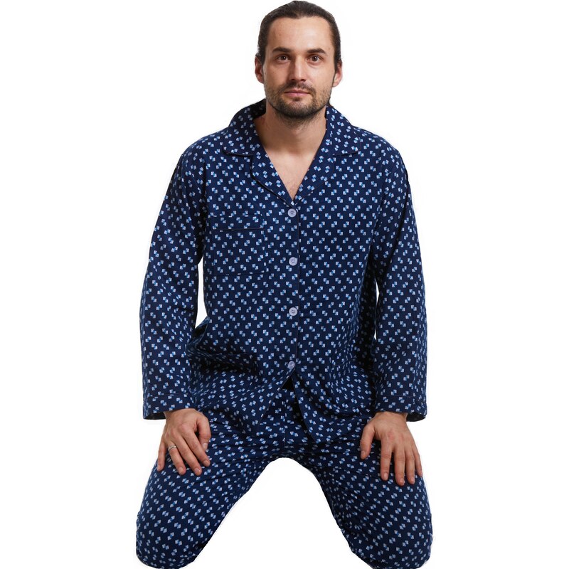 Naspani Pánské pyžamo klasické flanel 1PF0022