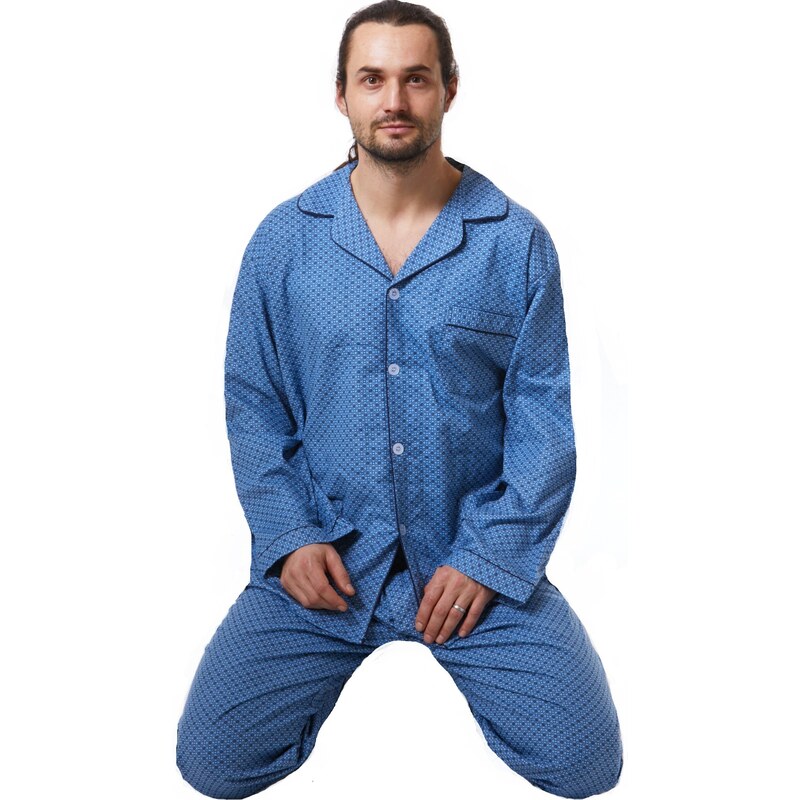 Naspani Pánské pyžamo klasické flanel 1PF0021