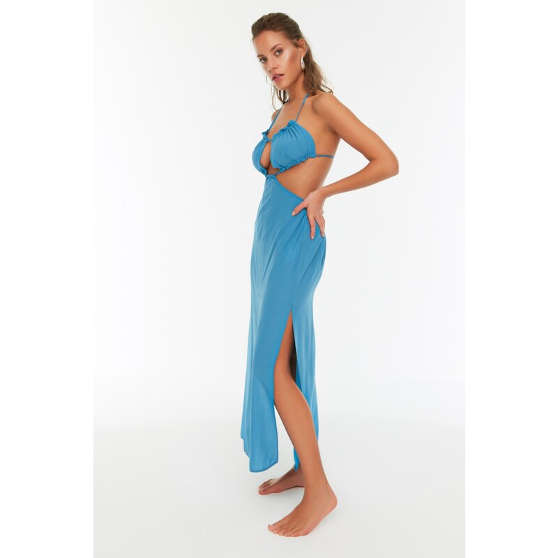 Trendyol Turquoise Cut-Out Detailed Beach Dress