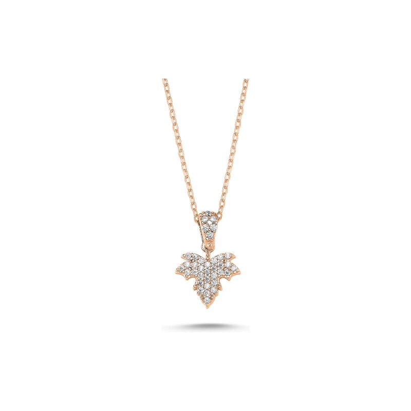 OLIVIE Stříbrný náhrdelník LIST ROSE 5816