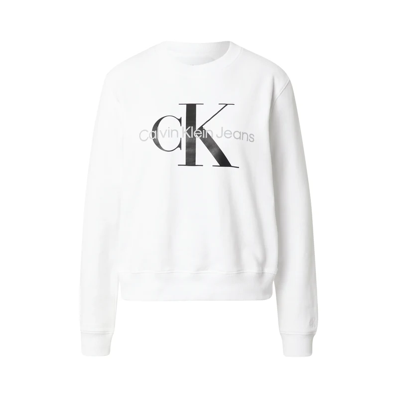 Calvin Klein Jeans Mikina šedá / černá / bílá