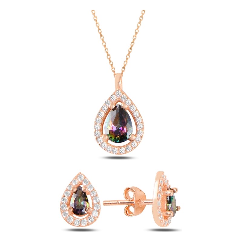 Olivie Stříbrná souprava MYSTIC TOPAZ ROSE 5731 68393295