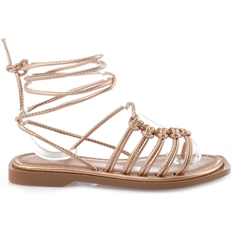 Trendyol Women's Bronze Ankle Sandals