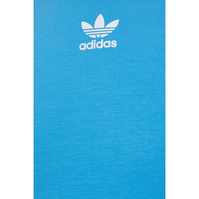 Šaty adidas Originals Adicolor HC2044 tyrkysová barva, mini, přiléhavá, HC2044-APSKRU