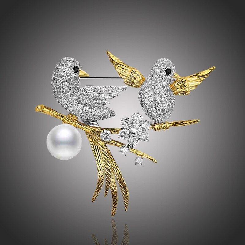 Éternelle Exkluzivní brož Swarovski Elements D´Onofrio - ptáčci 43450591
