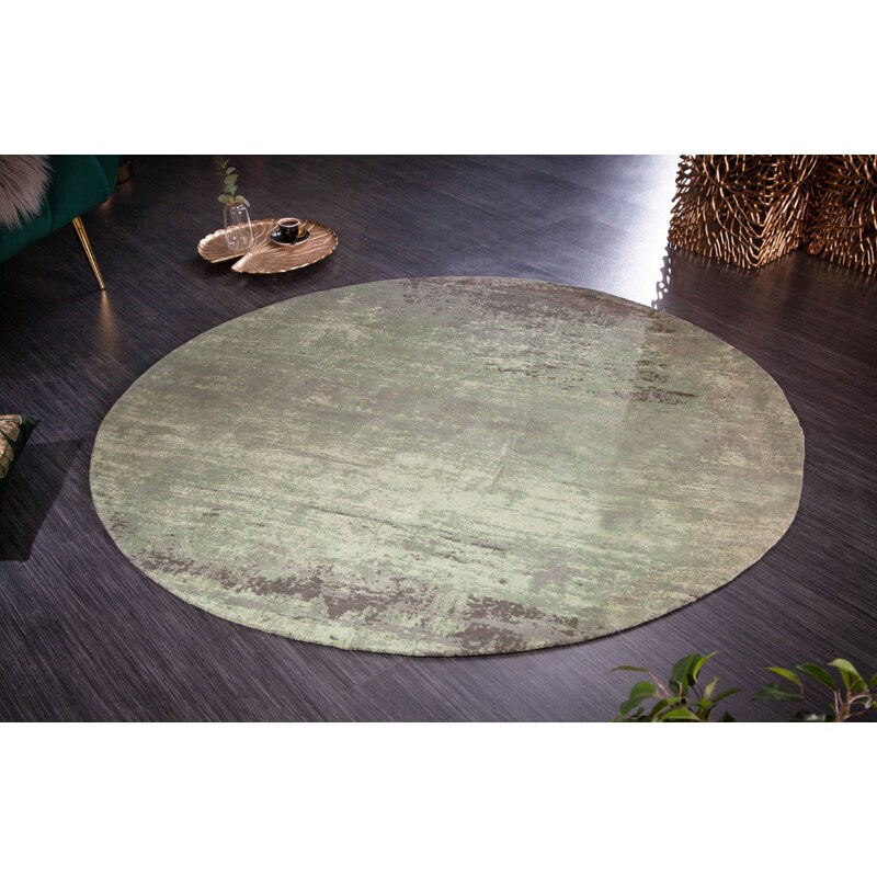 Moebel Living Zeleno béžový bavlněný koberec Charlize 150 cm