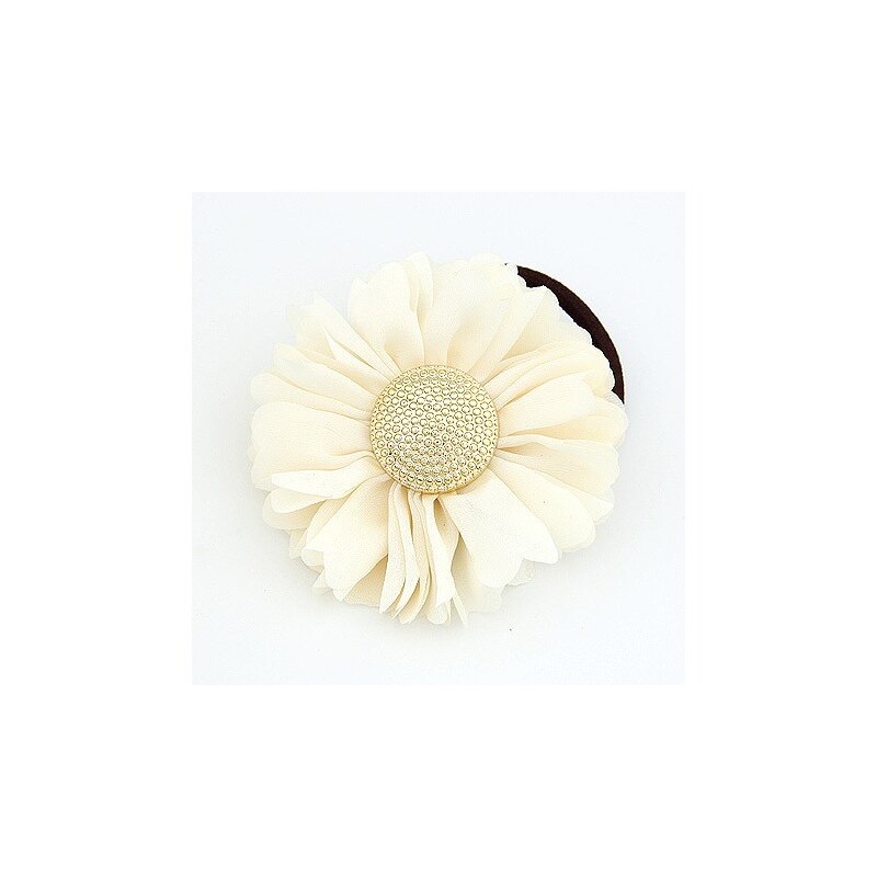 FJ Gumička do vlasů ve tvaru bílé květiny