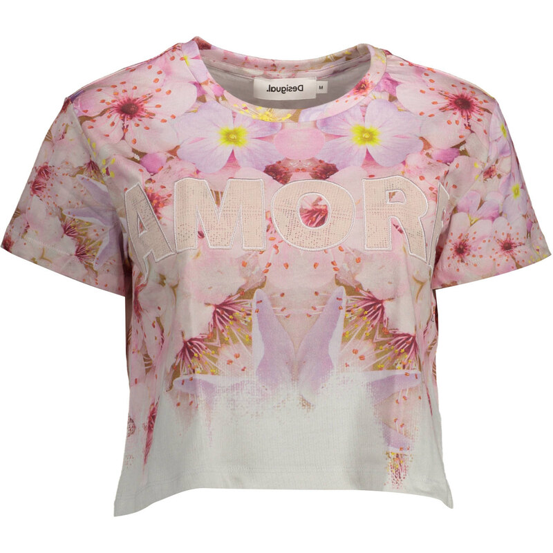 Dámské růžové crop tričko Desigual