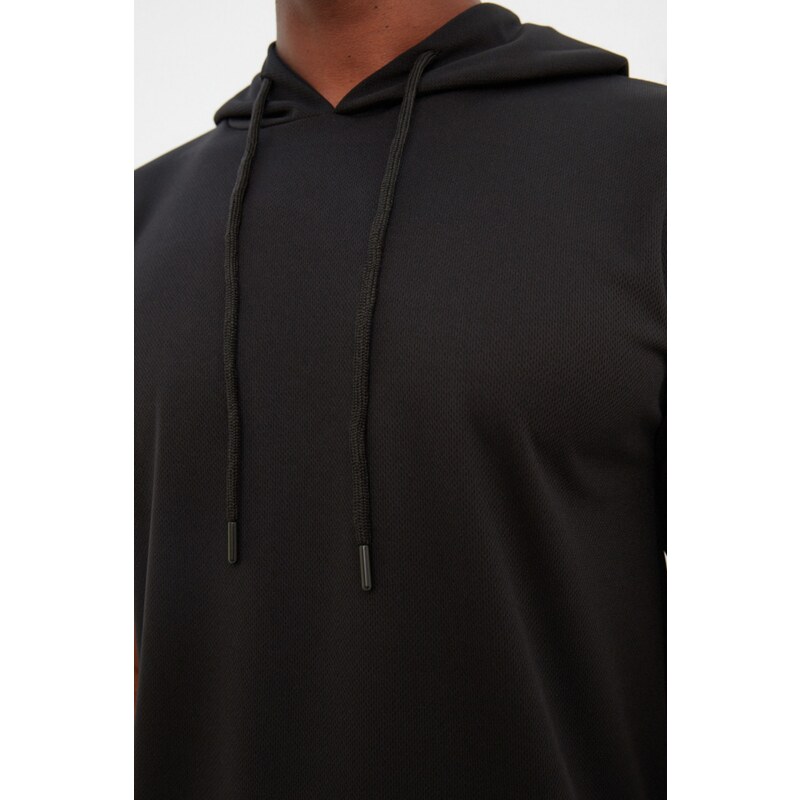 Trendyol Black Men's Regular/Regular Fit Hooded, Shorts and Tracksuit Set