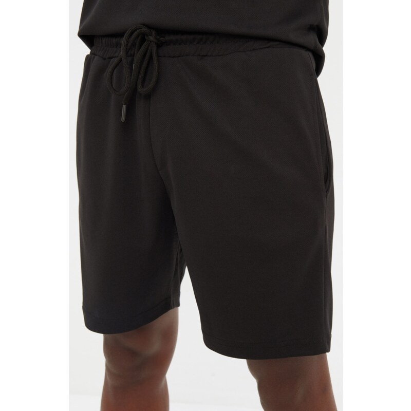 Trendyol Black Men's Regular/Regular Fit Hooded, Shorts and Tracksuit Set