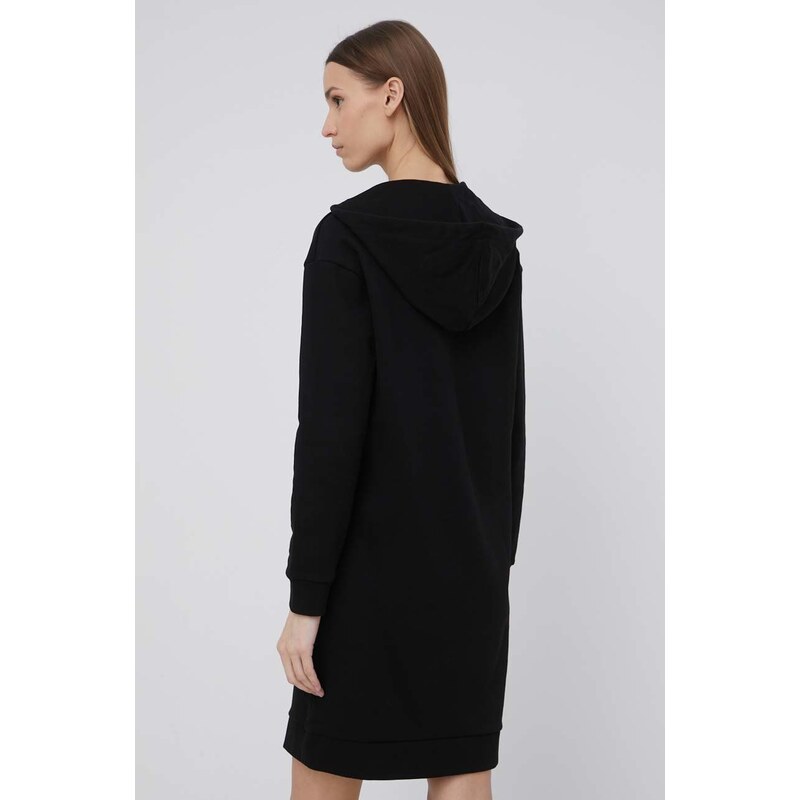 Bavlněné šaty Armani Exchange černá barva, mini, oversize