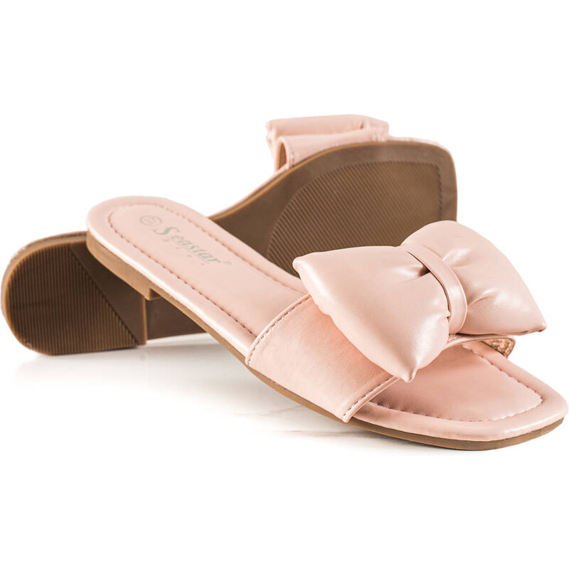 Shelvt SEASTAR PINK FLIP-FLOPS WITH BOW