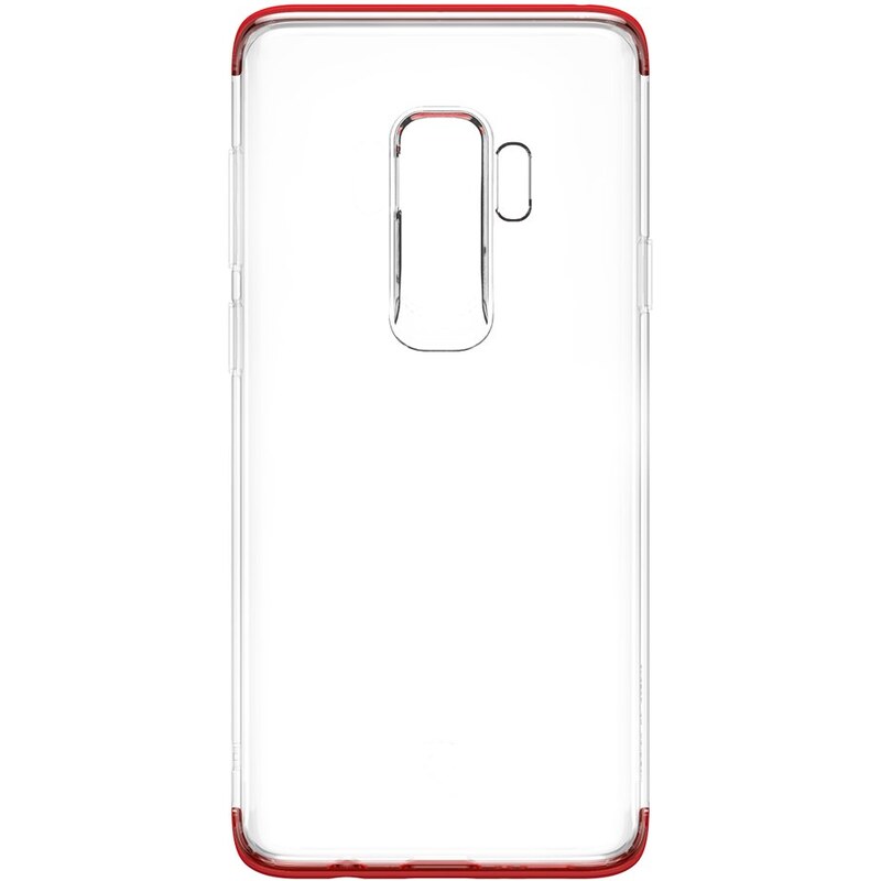 Baseus Pouzdro Baseus Armor Transparentní kryt TPU s nárazníkem TPE pro Samsung Galaxy S9 Plus červená