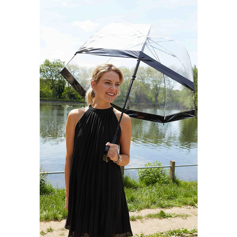 Fulton dámský průhledný deštník Birdcage 1 BLACK L041