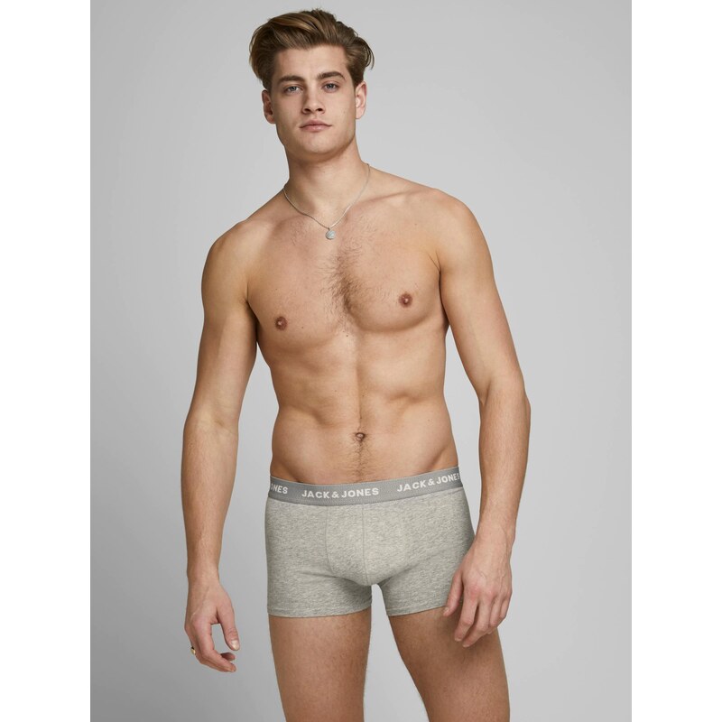 JACK & JONES Boxerky námořnická modř / královská modrá / světle šedá / černá / bílá