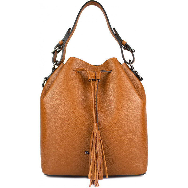 PIERRE CARDIN Francouzská kožená kabelka Monique Camel 68488796